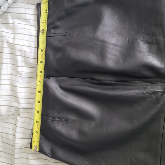 CACHE LAMBS LEATHER BLACK LEATHER SKIRT SZ 6 - Picture 5 of 8
